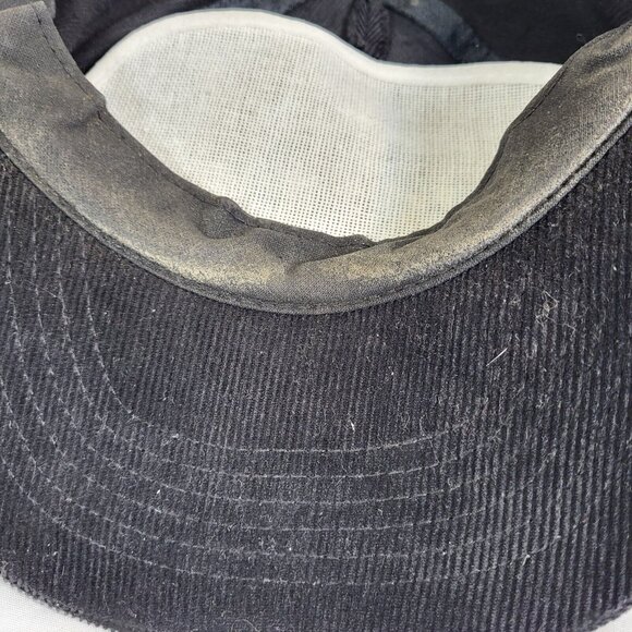 AKZO NOBEL Hat Snapback Baseball Vintage 90s Cap CORDUROY Dad Trucker Black - Picture 9 of 12